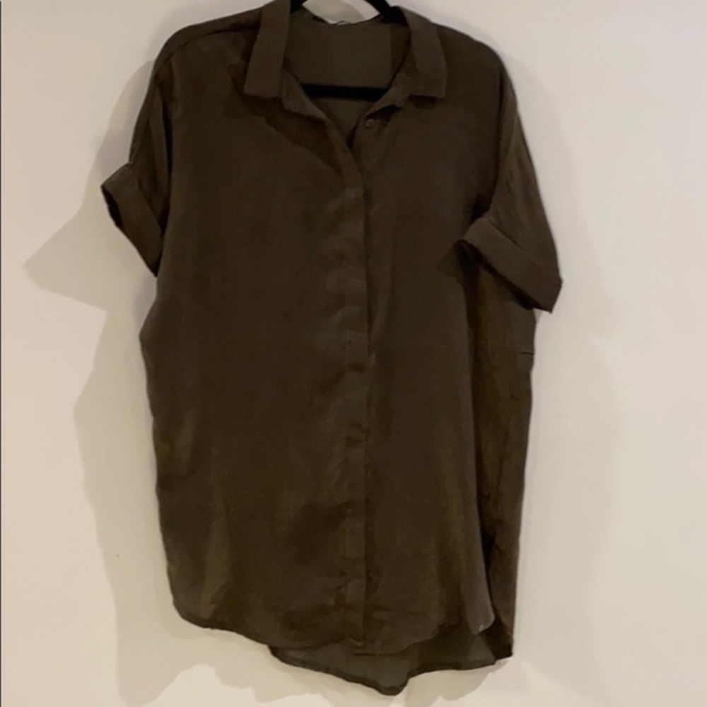 MESHKI | Button down t-shirt dress